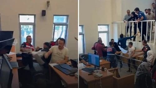 Duruşma salonda arbede! Tekme ve yumruklar havada uçuştu...